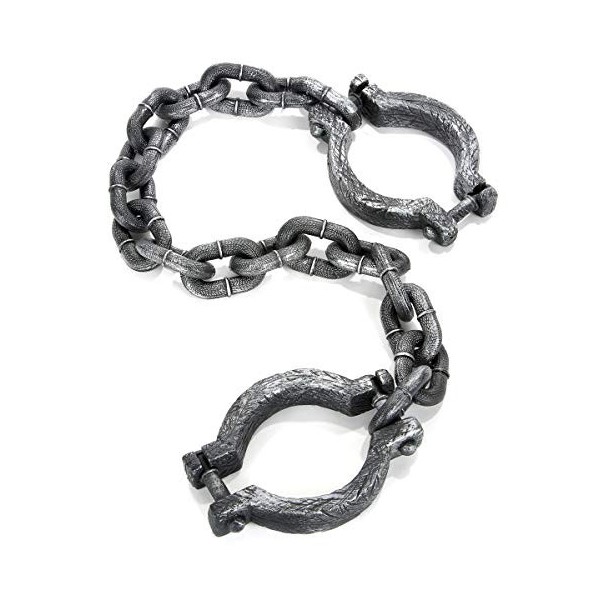 Lot de 6 - Chaine de Prisonnier 1m - Taille Unique - Accessoires de fête, Costume, déguisement, Jeux, Jouets