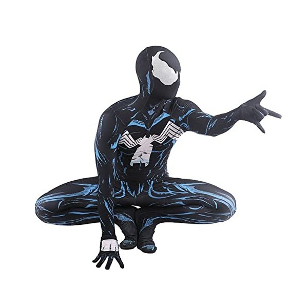 JHOLAR Costume Venin Garçon Combinaison Spiderman Cosplay Body Adultes Déguisements Carnaval Halloween Zentai Jeux Denfants 