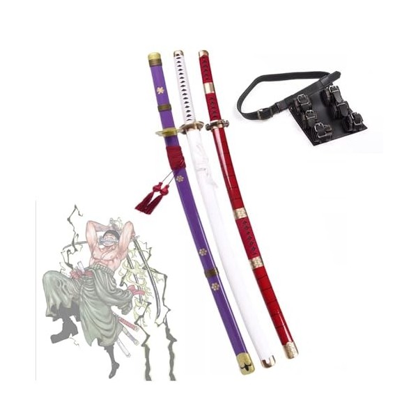 Cosplay dépée de samouraï en Bambou Anime, Épée en Bois Roronoa Zoro Katana, Epee Samourai Accessoire de Cosplay Katana Tai
