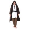 AENEY Jedi Costume tunique à capuche pour adulte - Costume médiéval - Costume de cosplay - Ensemble complet - Marron L - 18