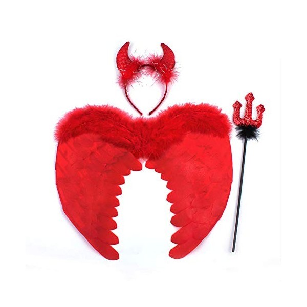 LDGHL Ailes Diable Enfant Déguisement Accessoires Fille Homme Démon Noël Carnaval Halloween Fête Cosplay B