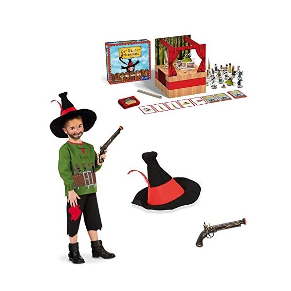 Costume de carnavalTeufel pour enfant Le voleur avec jeu de choix, jeu de cartes, jeu de société, qui trouve le voleur, un te