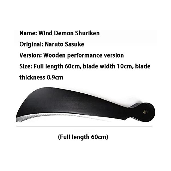 Épée en Bois Sasuke Kazema Shuriken Shadow Windmill Cosplay Anime Anime Show Accessoires darmes périphériques en Bois-60CM