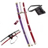 BRELHF Épée de Samouraï Longueur env. 76 cm/103cm Epee Samourai Roronoa Zoro Accessoire de Cosplay Katana en Bois pour Anime 