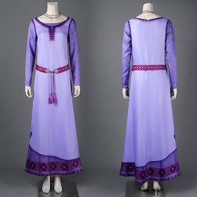 Foanja Déguisement Asha Princesse Fille Femme Cosplay Film Wish Asha Robe de Princesse et Accessoires pour Enfant Adulte Fanc