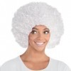 Perruque Afro Frisée Sports Spirit Team Colour - Blanc