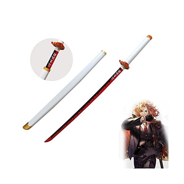 Lame De Tueur De Démons Bambou en Bois Cosplay Anime Épée Accessoire Modèle Darme,Jouet Darme Katana Japonais pour Les Fans