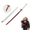 Lame De Tueur De Démons Bambou en Bois Cosplay Anime Épée Accessoire Modèle Darme,Jouet Darme Katana Japonais pour Les Fans