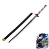 Lame De Tueur De Démons Bambou en Bois Cosplay Anime Épée Accessoire Modèle Darme,Jouet Darme Katana Japonais pour Les Fans