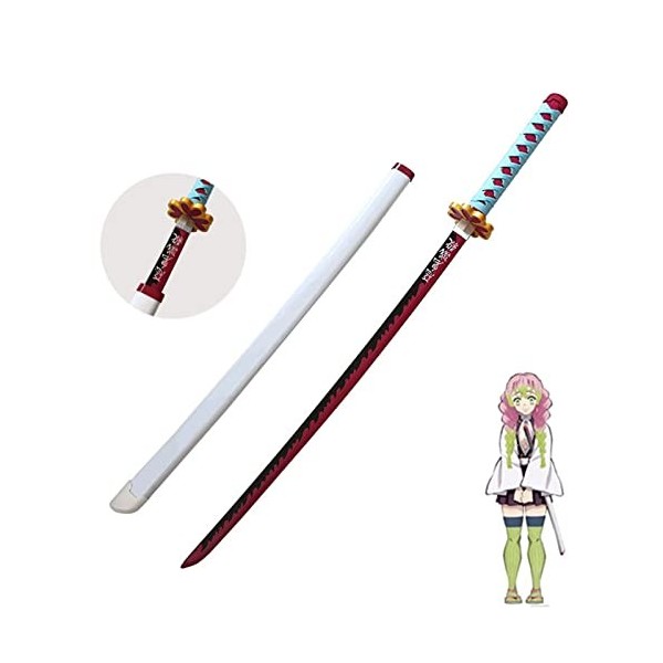 Lame De Tueur De Démons Bambou en Bois Cosplay Anime Épée Accessoire Modèle Darme,Jouet Darme Katana Japonais pour Les Fans