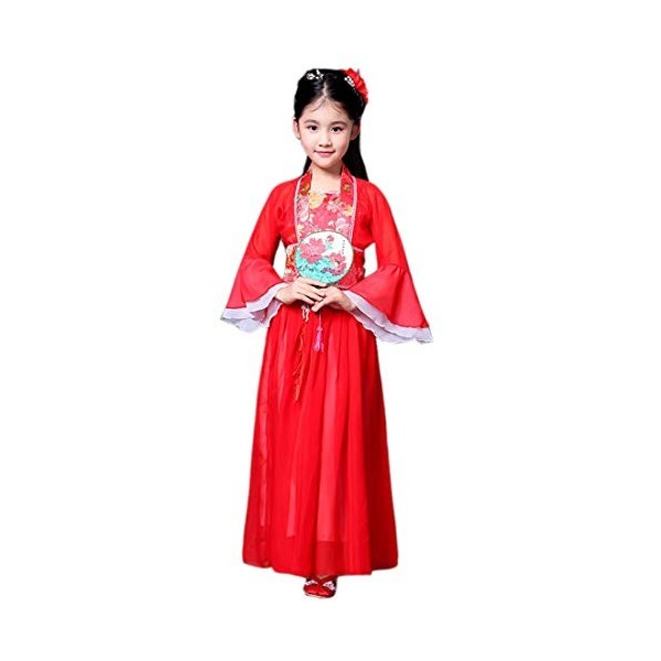 Lazutom Fille Chinois Ancien Chinois Traditionnel Déguisement Fancy Dress Fancy Dress Cosplay Costume - Rouge - 155/160 cm