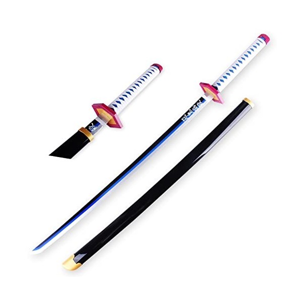 Vendics Épée de Samouraï Tomioka Giyuu Slayer Cosplay Épée En Bois Faite À La Main Épée Katana Pour Les Amoureux de LAnime 4