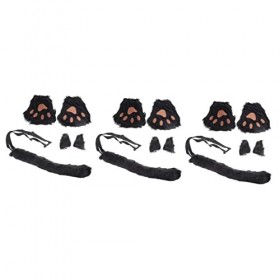 Lurrose 3 Ensembles Faux Animal Oreille Queue Animal Oreilles Bandeau Accessoires De Plein Air Animal En Peluche Renard Hallo