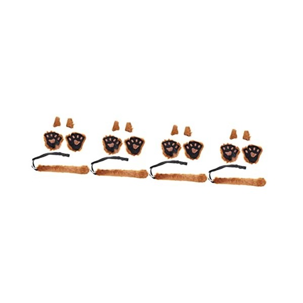 Lurrose 3 Ensembles Faux Animal Oreille Queue Animal Oreilles Bandeau Accessoires De Plein Air Animal En Peluche Renard Hallo