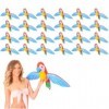 Lot de 24 perroquets gonflables ILOVEFANCYDRESS - Accessoires de fête tropicaux - Taille : envergure des ailes de 76 cm - De 