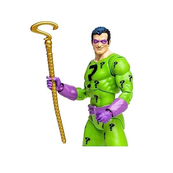 McFarlane DC Multiverse The Riddler Figurine daction de 17,8 cm – Collection Ultra articulée avec Mains alternatives et Cann