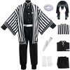 Foanja Iguro Obanai Déguisement Enfant Adulte Cosplay Demon Slayer Anime Uniforme Complet et Jouet Serpent 6 Pièces Set pour 