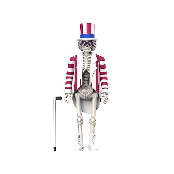 Super7 Grateful Dead Uncle Sam Squelette – Figurine de réaction 9,5 cm