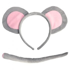 Ensemble daccessoires de costume de souris - Oreilles de souris, bandeau, queue, nez et nœud papillon, ensemble daccessoire