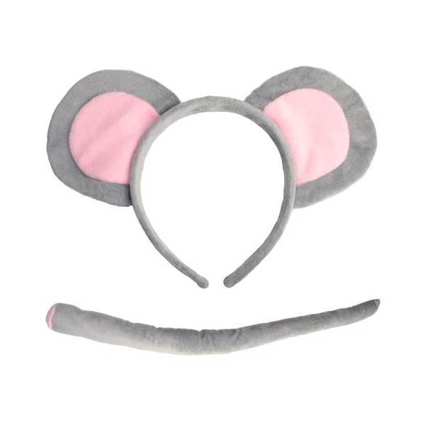 Ensemble daccessoires de costume de souris - Oreilles de souris, bandeau, queue, nez et nœud papillon, ensemble daccessoire