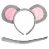 Ensemble daccessoires de costume de souris - Oreilles de souris, bandeau, queue, nez et nœud papillon, ensemble daccessoire