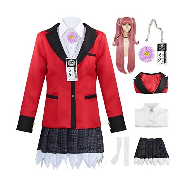 Foanja Yumemite Yumemi Déguisement Filles Femmes Cosplay Kakegurui Anime Complet Uniforme Vestes Chemisiers Jupes et Accessoi