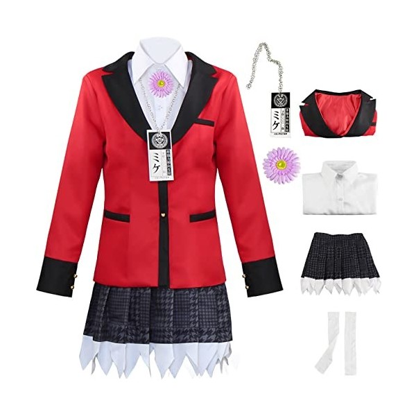 Foanja Yumemite Yumemi Déguisement Filles Femmes Cosplay Kakegurui Anime Complet Uniforme Vestes Chemisiers Jupes et Accessoi