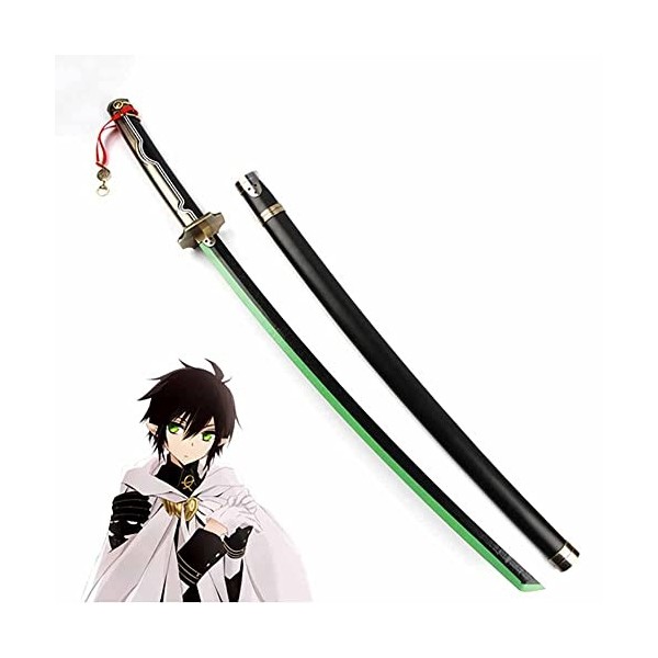 WANHUI Epee de Anime de Yuichiro Hyakuya 105cm/41Inch Seraph of The End Prop Réplique Blade en Bois Cosplay Déguisement Fancy