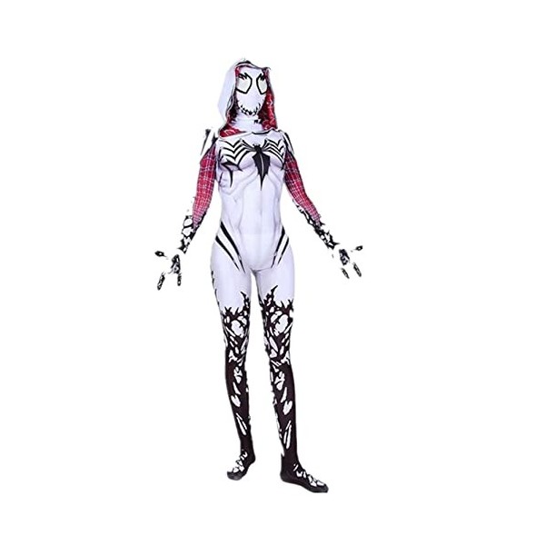 VVlight Spiderman Gwen Body Enfants Adulte Cosplay Costume Super-héros Impression 3D Déguisement Vêtements pour Fête Hallowee