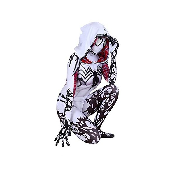 VVlight Gwen Spiderman Costume Filles Femmes Combinaison Super-héros Impression 3D Déguisement Vêtements Pour Fête Halloween 