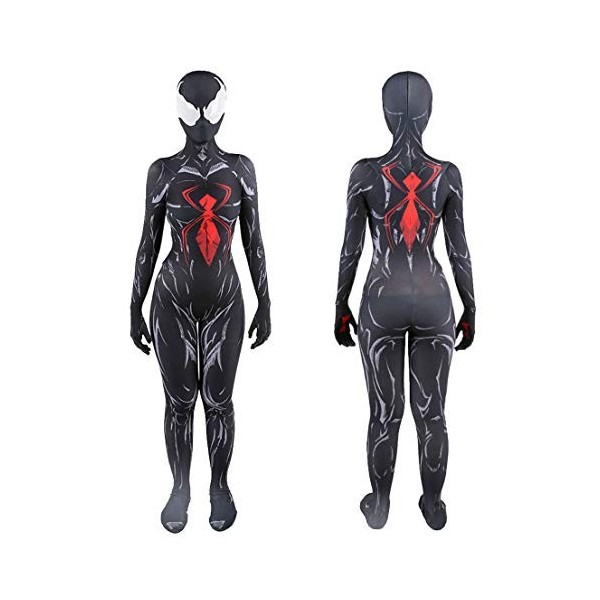 MODRYER Femme Spiderman Costume de déguisement Venom Black Widow Cosplay Jumpsuit Halloween Party Scarlett Johnson Superhero