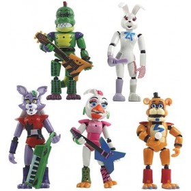 FNAF Jeu de figurines daction Five Nights at Freddys Security Breach - Glamrock Freddy, Glamrock Chica, Montgomery Gator, R