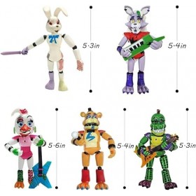 FNAF Jeu de figurines daction Five Nights at Freddys Security Breach - Glamrock Freddy, Glamrock Chica, Montgomery Gator, R