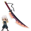 Bofie Démon Slayer Lame Uzui Tengen Katana Épée en Bois Cosplay Accessoires Épée Ninja, Premium Lame Épée Modèle Darme, Long