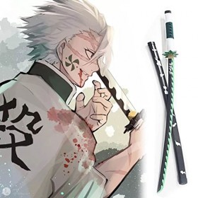 Uvency Accessoires de Cosplay En Bois Katana Kids Toy Slayer Anime Arme Décorative Ninja Sword, DAnniversaire Pour Les Fans 