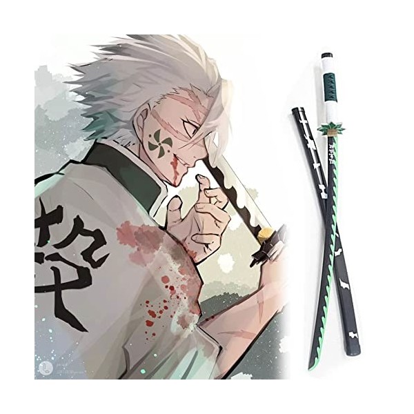 Uvency Accessoires de Cosplay En Bois Katana Kids Toy Slayer Anime Arme Décorative Ninja Sword, DAnniversaire Pour Les Fans 