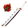 Uvency Katana Épée Bois Samouraï Épée Jouet Démon Slayer Épée En Bois Épée Cosplay Accessoire Rengoku Kyoujurou DHommes Femm