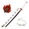 Uvency Katana Épée Bois Samouraï Épée Jouet Démon Slayer Épée En Bois Épée Cosplay Accessoire Rengoku Kyoujurou DHommes Femm