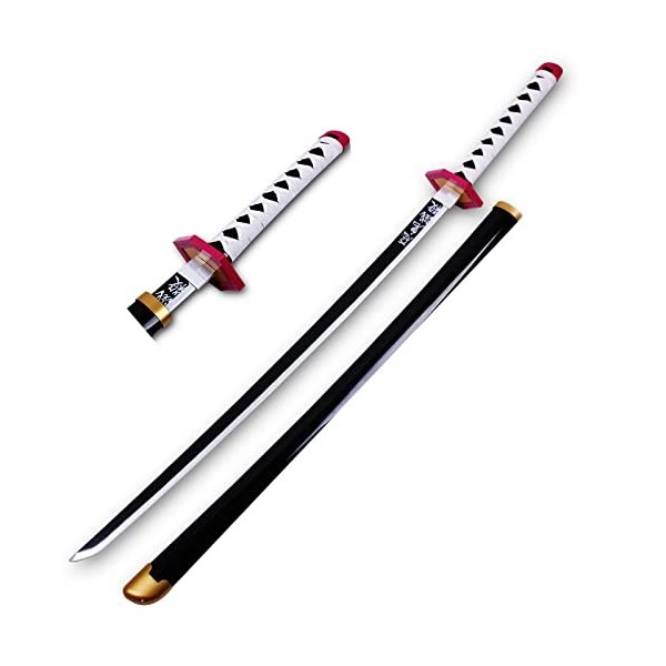 Uvency Épée de Samouraï Tomioka Giyuu Slayer Cosplay Épée En Bois Faite À La Main Épée Katana Pour Les Amoureux de LAnime 41