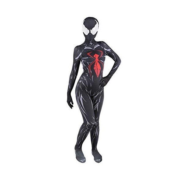 MODRYER Femme Spiderman Costume de déguisement Venom Black Widow Cosplay Jumpsuit Halloween Party Scarlett Johnson Superhero 