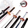 HASMI Lame de Katanas de Cosplay Slayer Avec Ceinture, Jouet Épée En Bois DAnime, Modèle DAccessoire DArmes, Petit Katana 