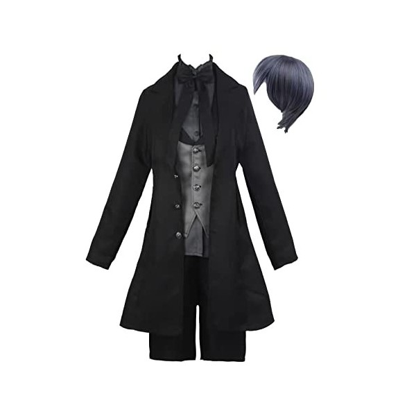 Zhrmghgws Ciel Phantomhive Cosplay Costumes Anime Phantomhive Ciel Manteau Combinaison pantalon avec accessoires pour Hallowe