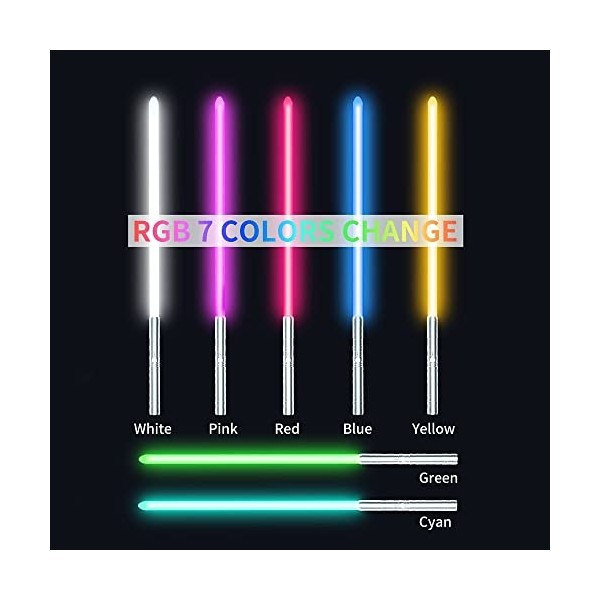 Épée lumineuse LED en métal RVB 7 couleurs Force FX Heavy Duel Light Sword, rechargeable, haute lumière avec FOC, blaster, jo