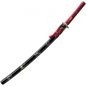 BEAGHTY Épée en Bois COS Lame de Tueur de démons, Katana avec Gaine Accessoire darme en Bois Accessoire de Cosplay Jouet, 10