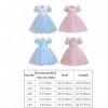 7 PCS Filles Elsa Costume avec Accessoires Princesse Dress Up Cosplay Glace Reine des Neiges Déguisements Enfants Halloween F
