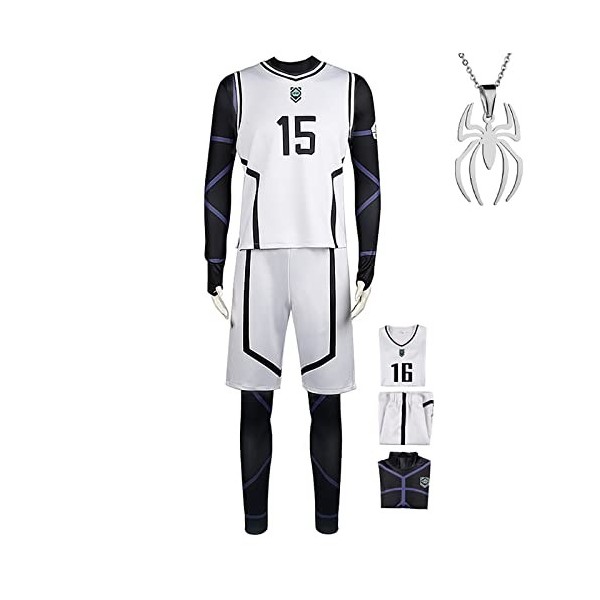 Anime Cosplay Vêtements BLUELOCK Costumes Unisexe Adulte Tenue De Sport Avec Accessoire Collier Convient pour Les Jeux De Scè