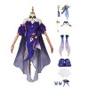 LIVASH Jeu Ningguang Cosplay Tenue École Uniforme Robe Halloween Costumes Anime Ensemble Complet Avec Accessoires,Purple-L