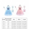 7PCS Filles Elsa Costume avec Accessoires Princesse Habillage Cosplay Ice Queen Fantaisie Robe Enfants Halloween Party Noël C