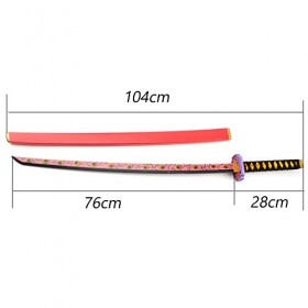 GALLIN Halloween Cosplay Kokushibo Demon Slayer Katana 104 Cm Arme Accessoires Épée Anime,épée De Samouraï en Bois pour Anime
