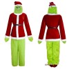 WXHJM Père Noël Costume Masque 7 pièces Vert Costume Monstre épaissi et Chaud de Noël Accessoires de fête de Santa Dress Up C